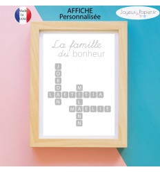 Affiche scrabble la famille du bonheur