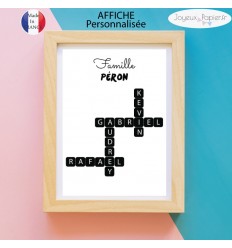 Affiche scrabble famille modèle sanchez