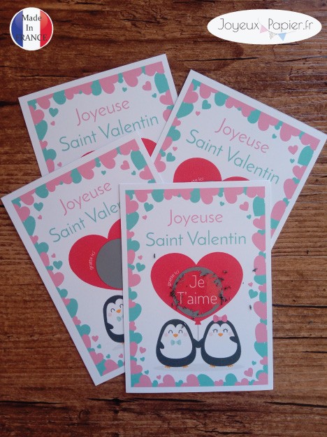 Mini carte à gratter à personnaliser pour Saint Valentin – Love