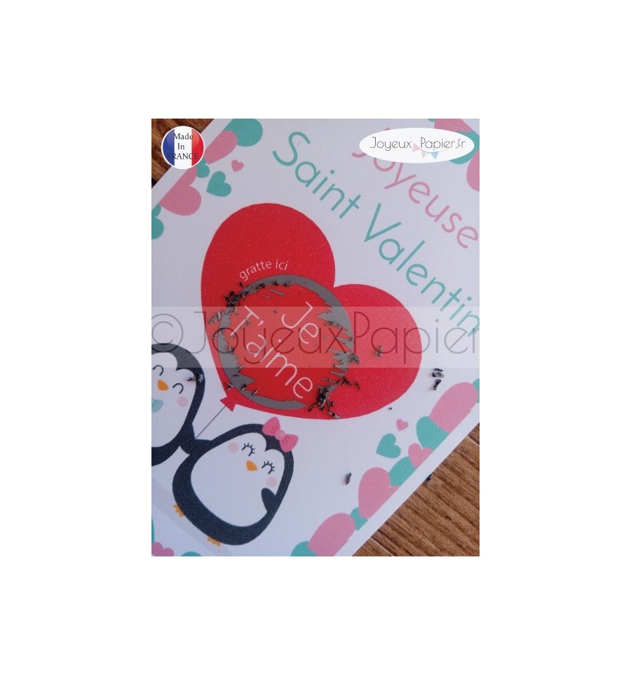 Carte à gratter saint Valentin carte personnalisée déclaration