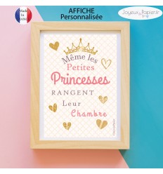 Affiche même les princesses rangent leur chambre