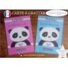 Carte à gratter parrain marraine panda