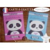 Carte à gratter parrain marraine panda