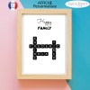 Affiche scrabble happy family noir blanc