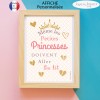 Affiche même les princesses doivent aller au lit