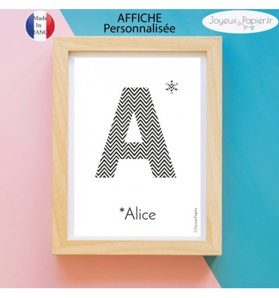 Affiche initial prenom personnalisable