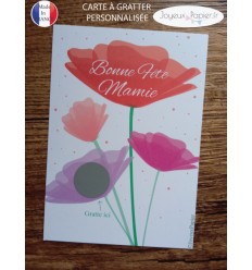 Carte à gratter bonne fête coquelicot