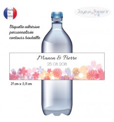 6 Etiquettes adhésives personnalisées contours de bouteille