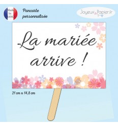 Pancarte personnalisée La mariée arrive!