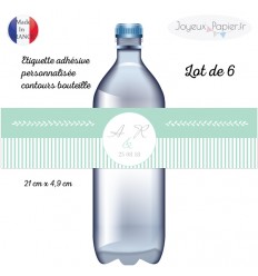 6 Etiquettes bouteille laurier plusieurs coloris