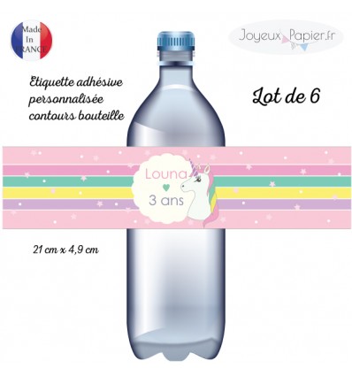 etiquette bouteille licorne anniversaire