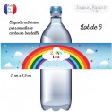 étiquette bouteille arc en ciel