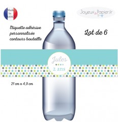 Etiquette bouteille anniversaire enfant arc en ciel