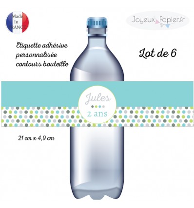 Etiquette autocollante pour bouteille anniversaire petit garçon