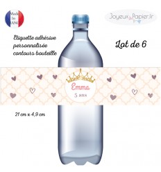 Etiquette bouteille personnalisée princesse