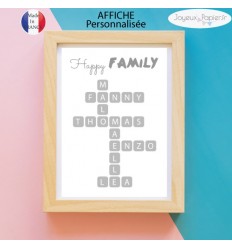 Affiche scrabble famille modèle happy family