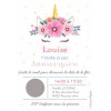 Carte à gratter invitation anniversaire licorne