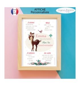 Affiche 1er anniversaire biche