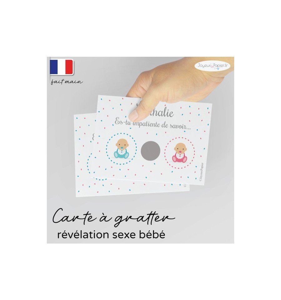 Carte à gratter annonce sexe bébé modèle baby surprise