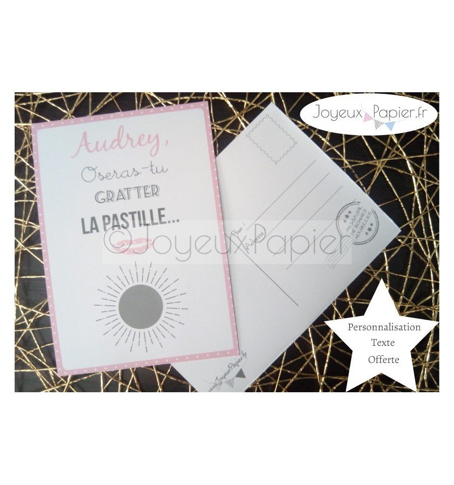 Carte à gratter annonce grossesse bouche