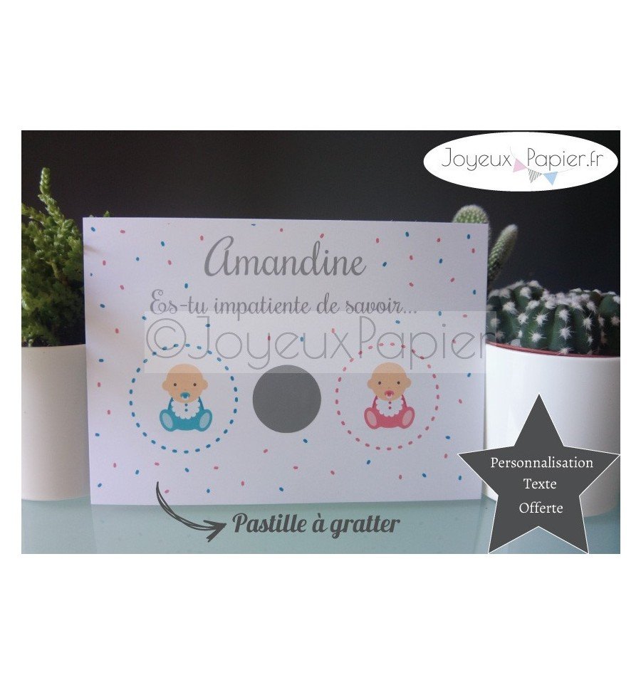 Carte à gratter annonce sexe bébé modèle baby surprise