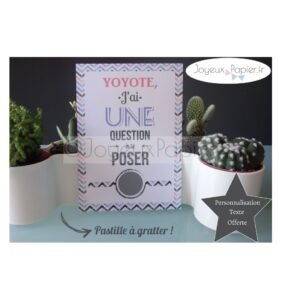 Carte à gratter demande témoin de mariage modèle zig zag