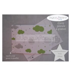 Carte à gratter sexe bébé garçon