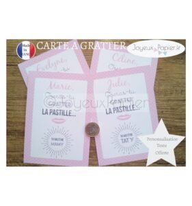 Carte à gratter annonce grossesse bouche