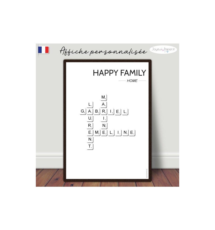 Affiche scrabble famille minimalist