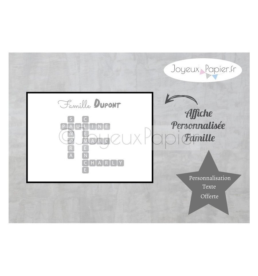 Affiche scrabble famille modèle bernard