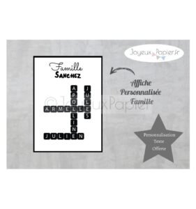 Affiche scrabble famille modèle sanchez