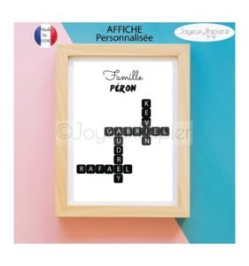 Affiche scrabble famille modèle sanchez