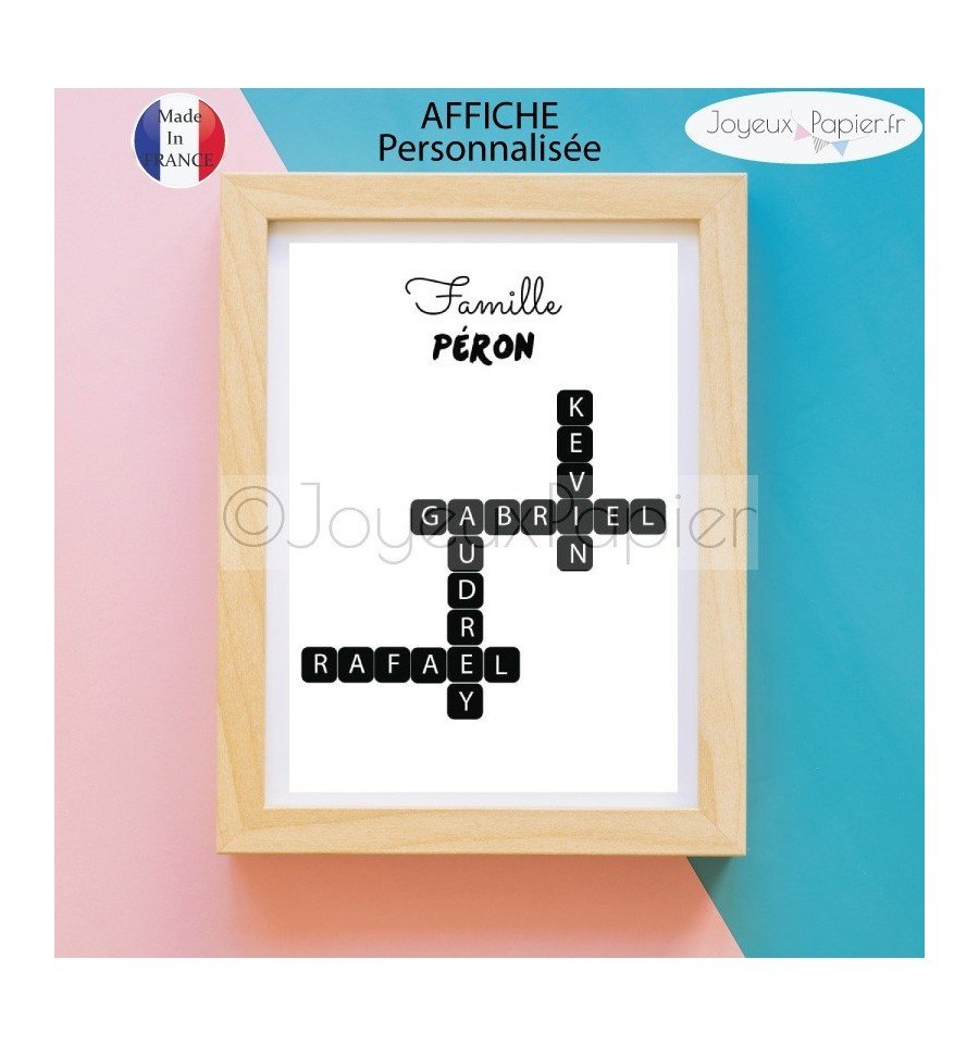 Affiche scrabble famille modèle sanchez