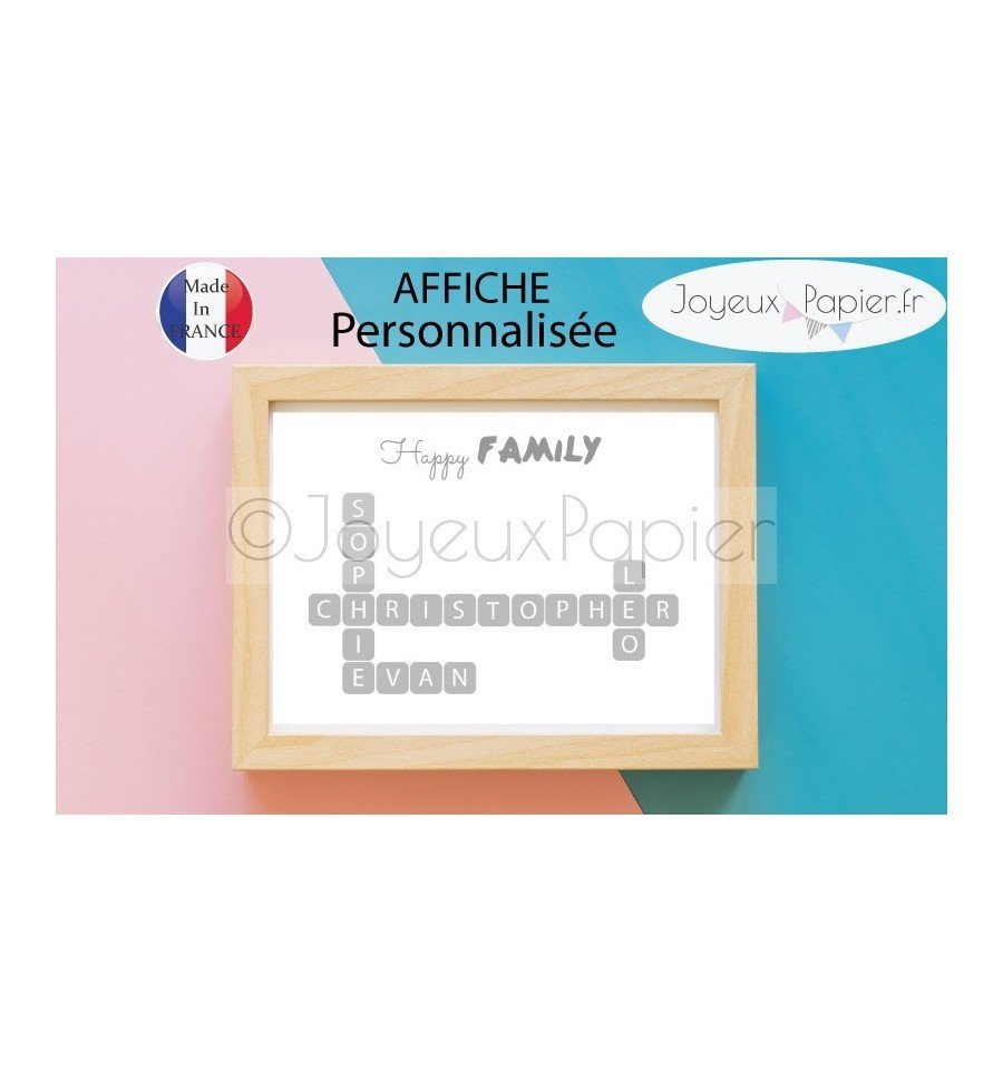 Affiche scrabble happy family