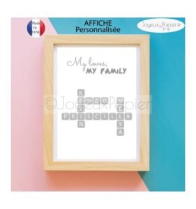 Affiche scrabble my loves my family