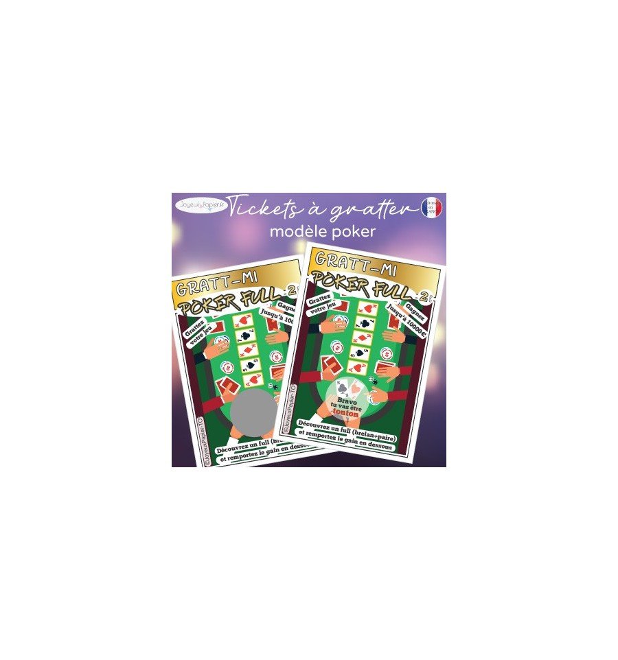 Carte à gratter annonce grossesse originale poker