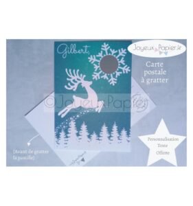 Carte à gratter texte personnalisé joyeuses fêtes joyeux noël serre noel