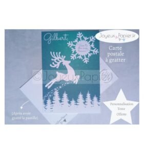 Carte à gratter texte personnalisé joyeuses fêtes joyeux noël serre noel