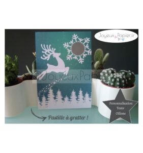 Carte à gratter texte personnalisé joyeuses fêtes joyeux noël serre noel