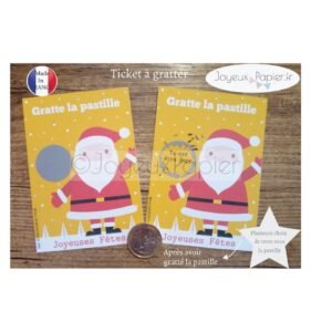 Ticket mini carte à gratter annonce grossesse père noël tu vas être papy