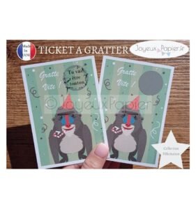 Ticket mini carte à gratter annonce grossesse modèle cerf de noël tu vas être tonton