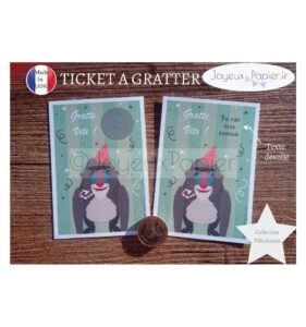 Ticket mini carte à gratter annonce grossesse modèle cerf de noël tu vas être tonton