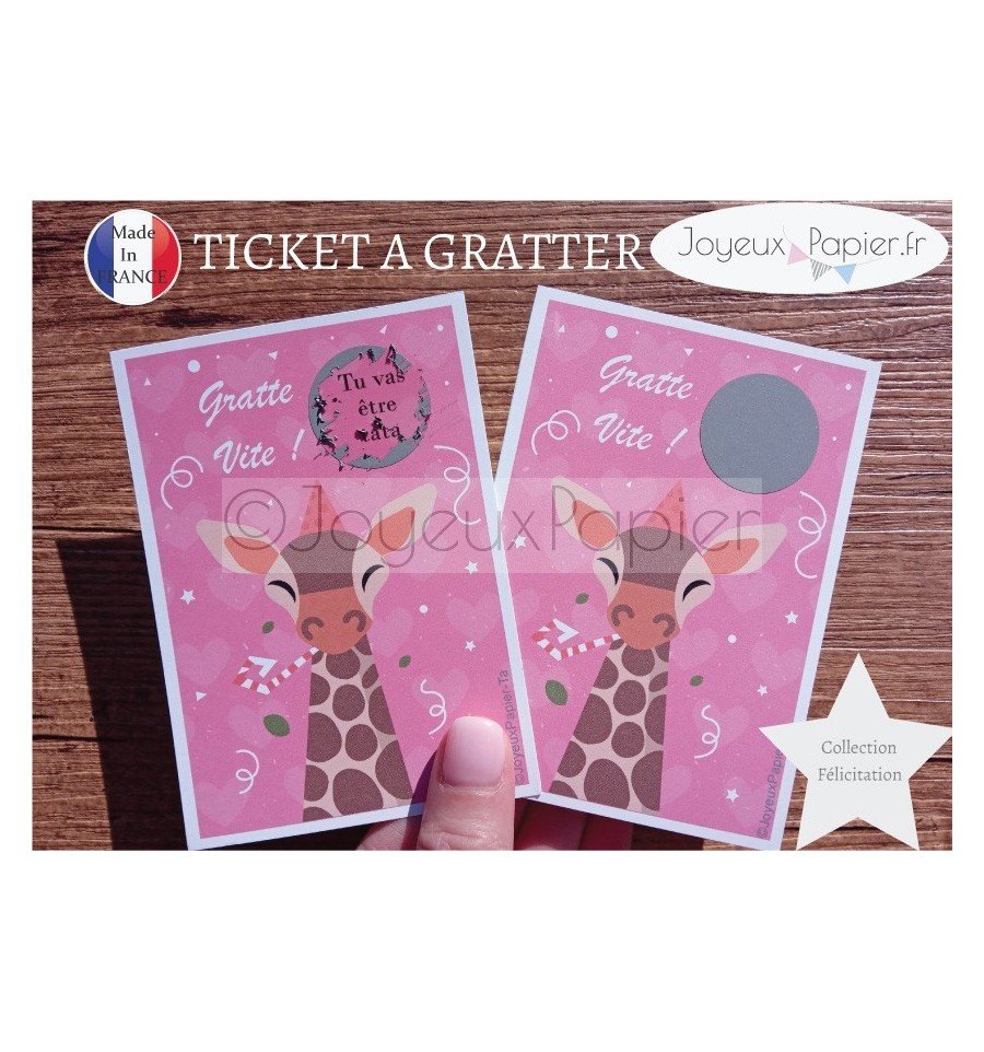 Ticket mini carte à gratter annonce grossesse tu vas être tata