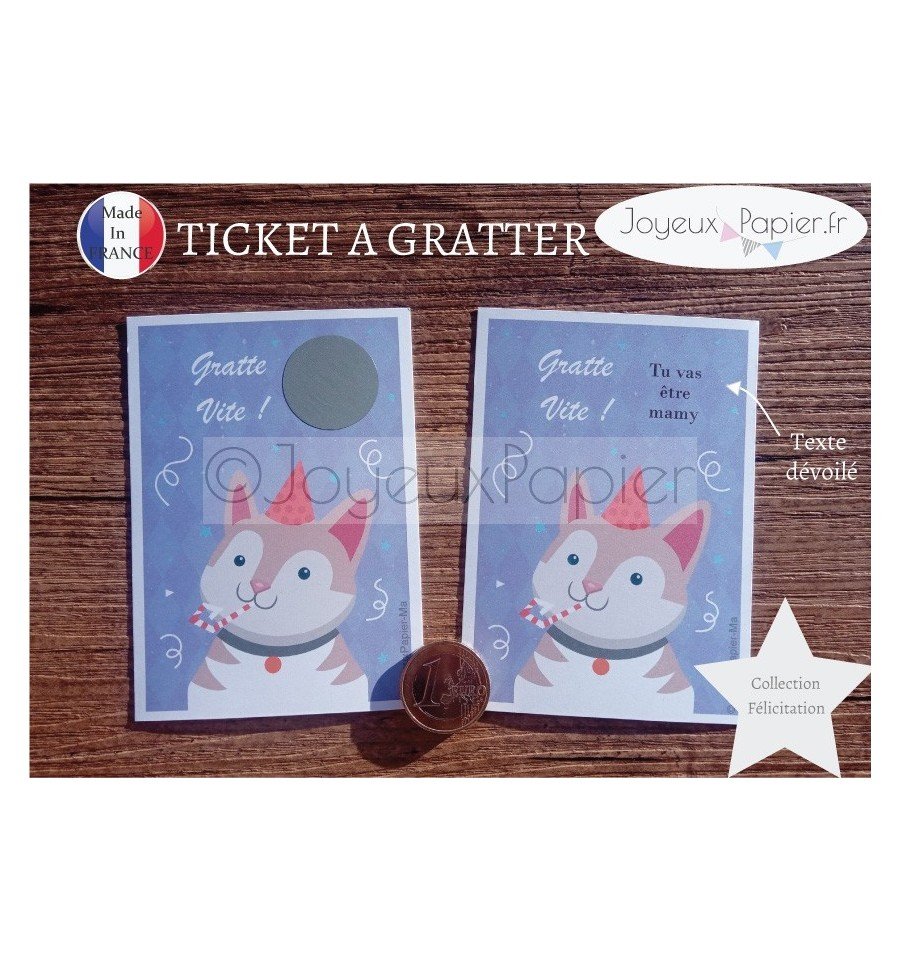 ticket à gratter annonce grossesse originale tu vas être mamy