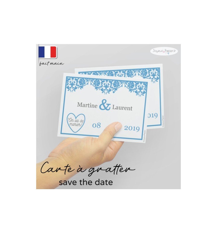 Carte à gratter Save the date mariage