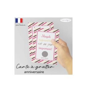 Carte à gratter anniversaire originale rayures