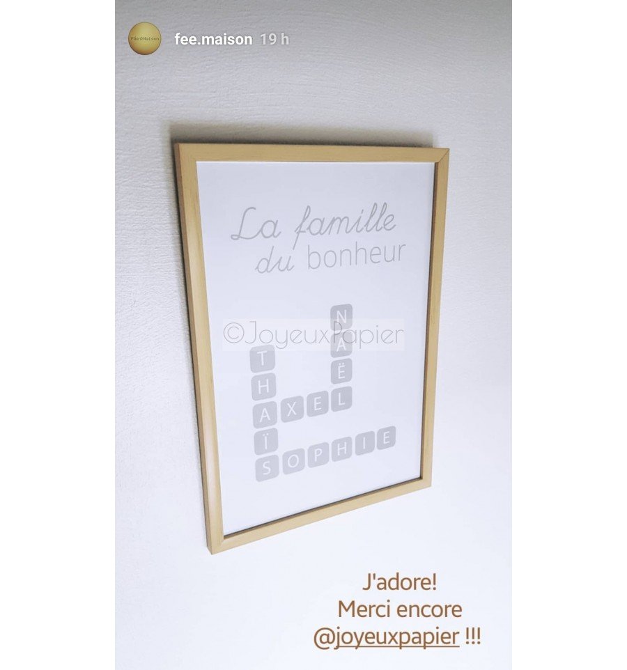 Affiche scrabble la famille du bonheur