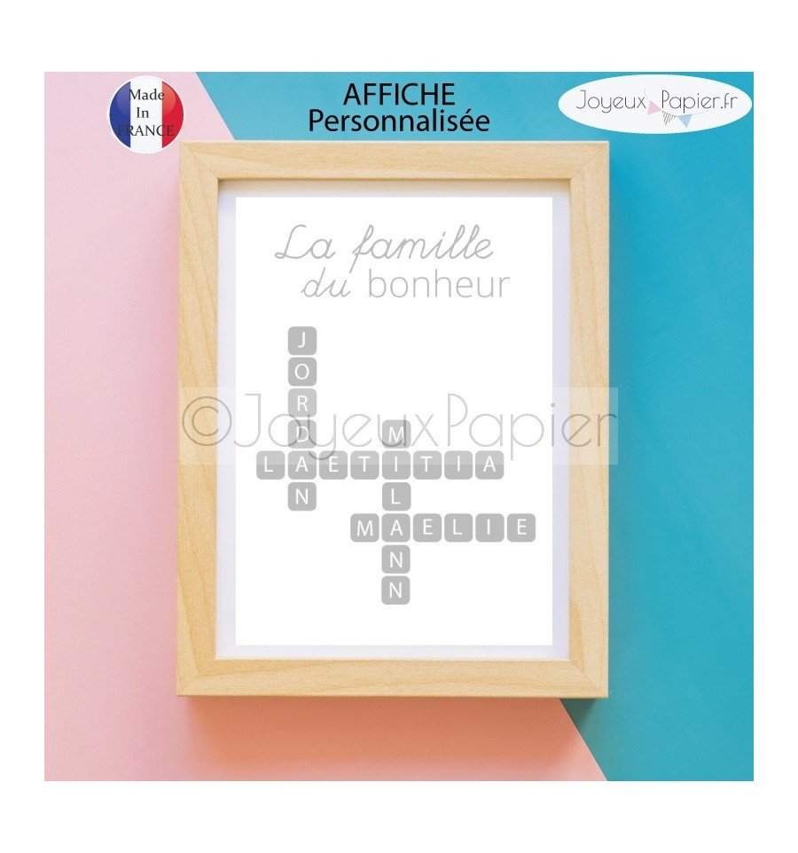 Affiche scrabble la famille du bonheur