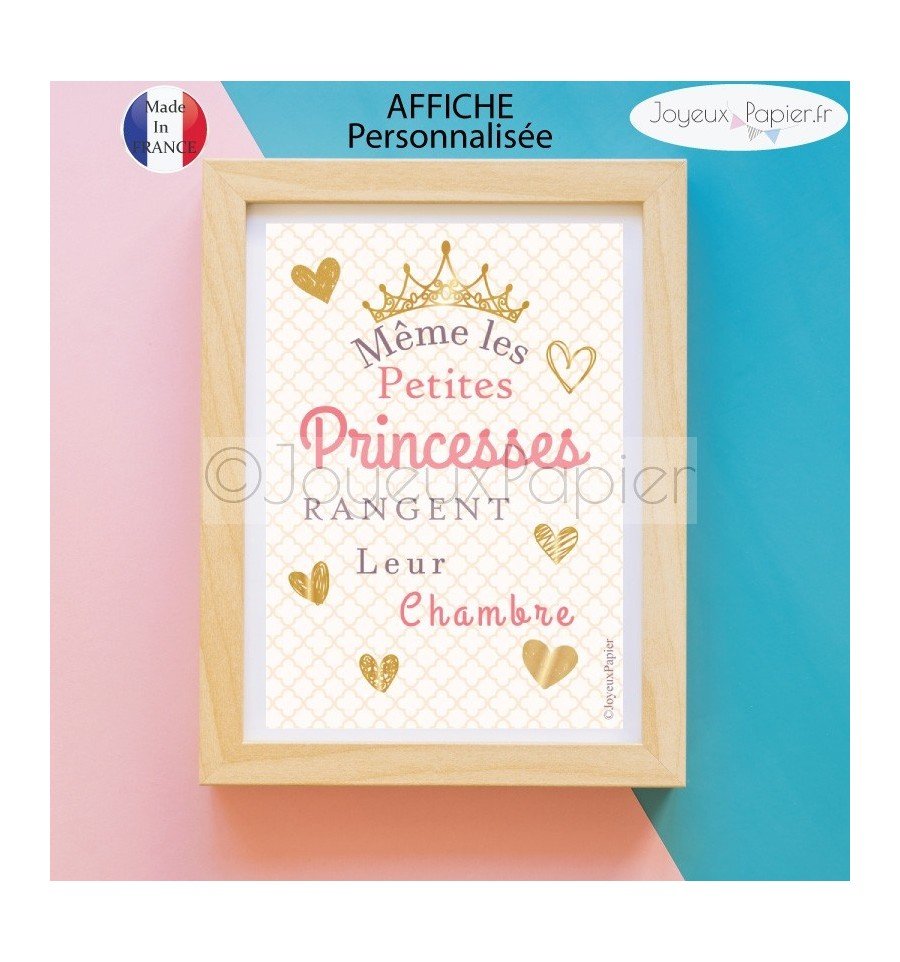 Affiche même les princesses rangent leur chambre