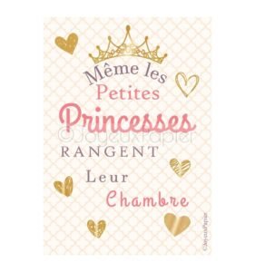 Affiche même les princesses rangent leur chambre